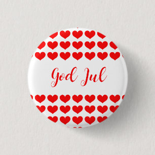 Frohe Weihnachten skandinavischer Weihnachtsgesche Button