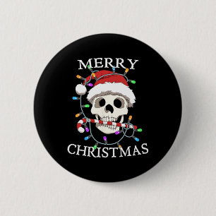 Frohe Weihnachten Skull Skeleton Männer Frauen Button