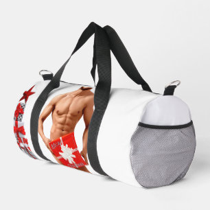 Frohe Weihnachten SlipperyJoe rot weiß silber Gesc Duffle Bag