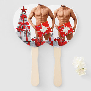 Frohe Weihnachten SlipperyJoe rot weiß silber Gesc Fächer