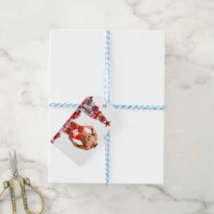 Frohe Weihnachten SlipperyJoe rot weiß silber Gesc Geschenkanhänger