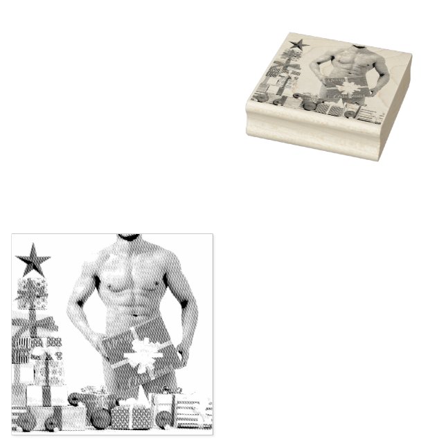 Frohe Weihnachten SlipperyJoe rot weiß Silber Gesc Gummistempel (Stempel)