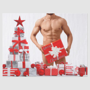 Frohe Weihnachten SlipperyJoe rot weiß silber Gesc Seidenpapier