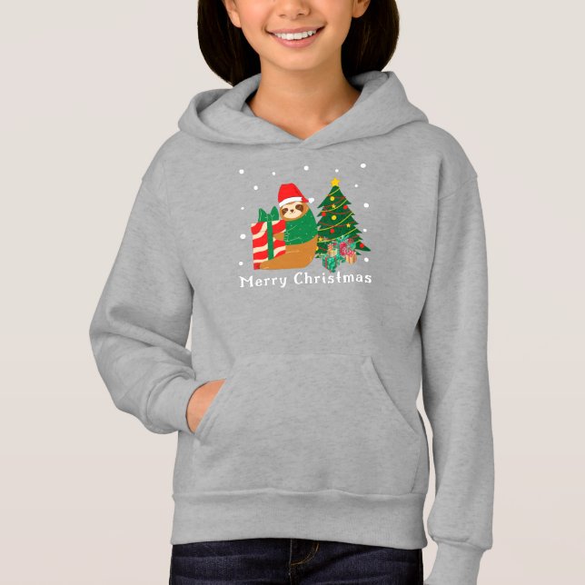 Frohe Weihnachten Sloth Christmas Hoodie (Vorderseite)