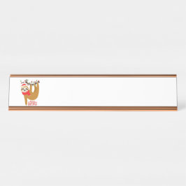 Frohe Weihnachten Sloth Schreibtischnamensplakette