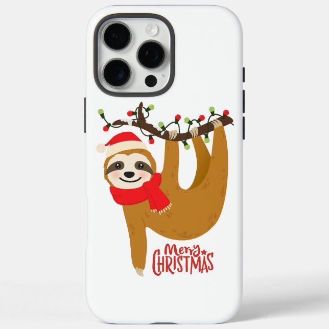 Frohe Weihnachten Sloth | Urlaub iPhone 16 Pro Max Hülle (Rückseite)