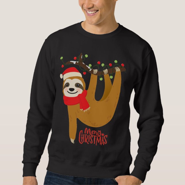 Frohe Weihnachten Sloth | Urlaub Sweatshirt (Vorderseite)