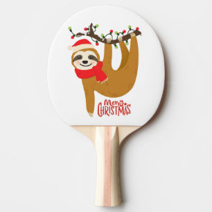 Frohe Weihnachten Sloth   Urlaub Tischtennis Schläger