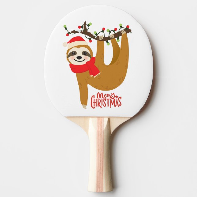 Frohe Weihnachten Sloth | Urlaub Tischtennis Schläger (Vorderseite)