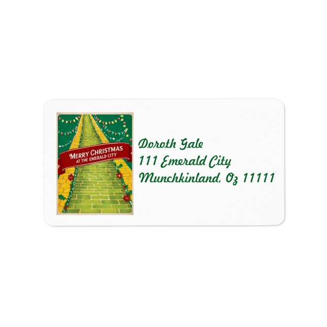 Frohe Weihnachten Smarald City Adressaufkleber (Vorne)