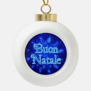 Frohe Weihnachten - Snowburst Keramik Kugel-Ornament