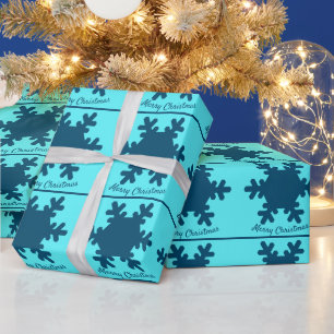 Frohe Weihnachten Snowflake Muster Blau Niedlich T Geschenkpapier