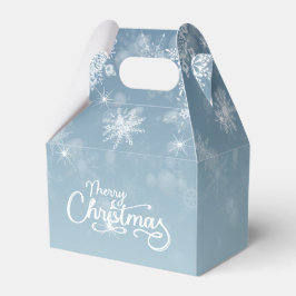 Frohe Weihnachten Snowflakes Blue Holiday Geschenkschachtel