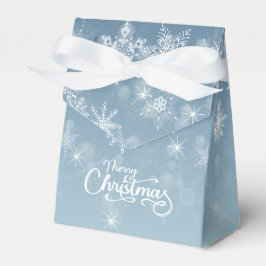 Frohe Weihnachten Snowflakes Blue Holiday Geschenkschachtel