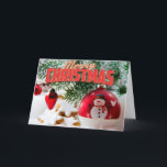 Frohe Weihnachten Snowman<br><div class="desc">Frohe Weihnachtsbaum Snowman Ornament. Phantastische Weihnachts Snowman Grußkarte Idee</div>