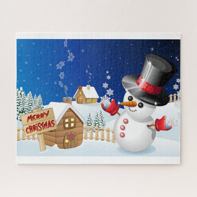 Frohe Weihnachten Snowman (Horizontal)