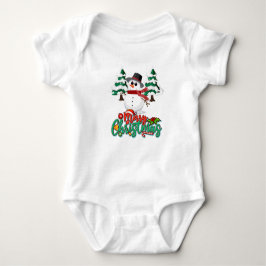 Frohe Weihnachten Snowman Baby Strampler