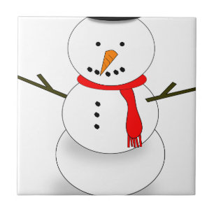 Frohe Weihnachten Snowman Fliese