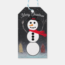 Frohe Weihnachten Snowman Geschenkanhänger