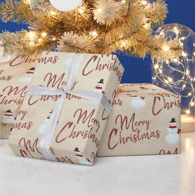 Frohe Weihnachten Snowman Geschenkpapier (Feiertage)