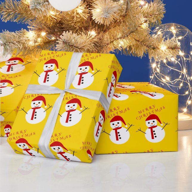 Frohe Weihnachten Snowman Geschenkpapier (Feiertage)