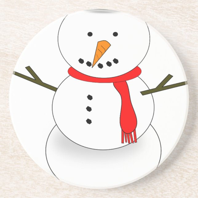 Frohe Weihnachten Snowman Getränkeuntersetzer (Vorne)