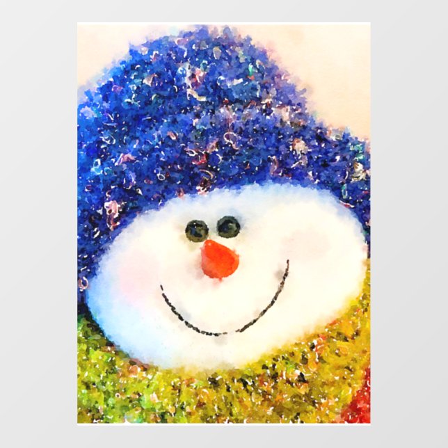 Frohe Weihnachten Snowman Holiday Fensteraufkleber (Blatt)