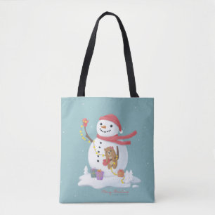 Frohe Weihnachten: Snowman Illustration Art Tasche