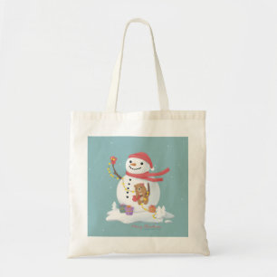 Frohe Weihnachten: Snowman Illustration Art Tragetasche