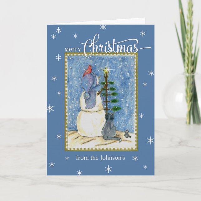 Frohe Weihnachten Snowman individuelle Name (Vorderseite)