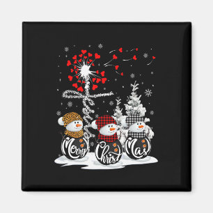 Frohe Weihnachten Snowman Leopard Buffalo Red Kari Magnet
