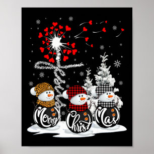 Frohe Weihnachten Snowman Leopard Buffalo Red Kari Poster