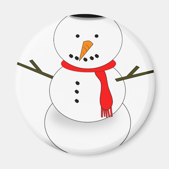 Frohe Weihnachten Snowman Magnet (Vorne)
