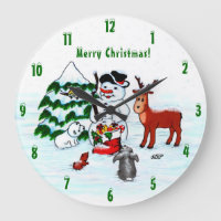 Frohe Weihnachten! Snowman mit Freunden
