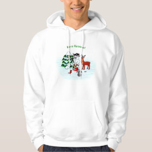 Frohe Weihnachten! Snowman mit Freunden Hoodie