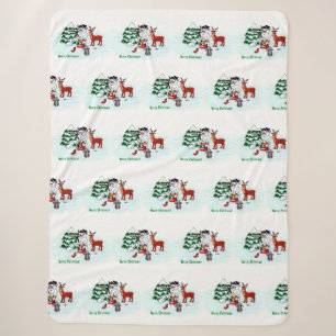 Frohe Weihnachten! Snowman mit Freunden Sherpadecke