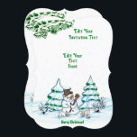 Frohe Weihnachten! Snowman mit Katze und Welpe Inv Einladung<br><div class="desc">Frohe Weihnachten! Snowman mit Katze und Welpe - kleiner Hund ~~~ Farbstift zeichnend von Krisi ArtKSZP ~~ Store Category >>> Frohe Weihnachten für Kinder >>> Schneemann mit Katze und Welpe</div>