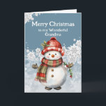 Frohe Weihnachten Snowman Oma Karte<br><div class="desc">Das Lächeln eines Schneemanns, so warm und hell, genau wie unsere Freundschaft, pure Freude. C Frohe Weihnachten, meine liebe Oma Mai unser Lachen nie enden.</div>