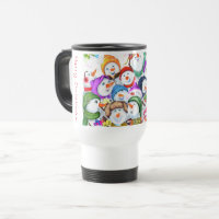 Frohe Weihnachten Snowman Party Travel Mug