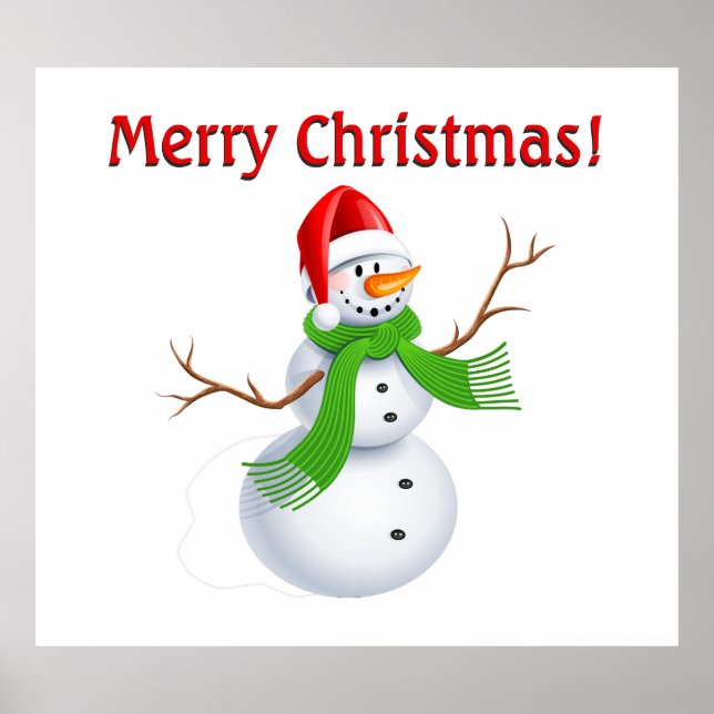 Frohe Weihnachten Snowman Poster (Vorne)