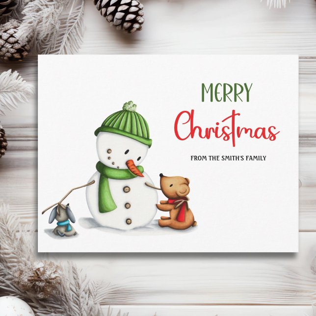 Frohe Weihnachten Snowman Postkarte (Von Creator hochgeladen)
