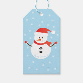 Frohe Weihnachten Snowman Snowflakes Geschenkanhänger