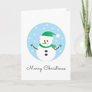 Frohe Weihnachten Snowman Snowflakes Karte