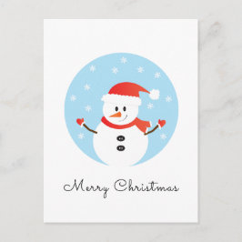 Frohe Weihnachten Snowman Snowflakes Postkarte