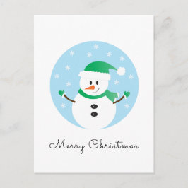 Frohe Weihnachten Snowman Snowflakes Postkarte