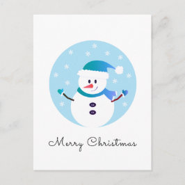 Frohe Weihnachten Snowman Snowflakes Postkarte