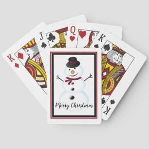 Frohe Weihnachten Snowman Spielkarten