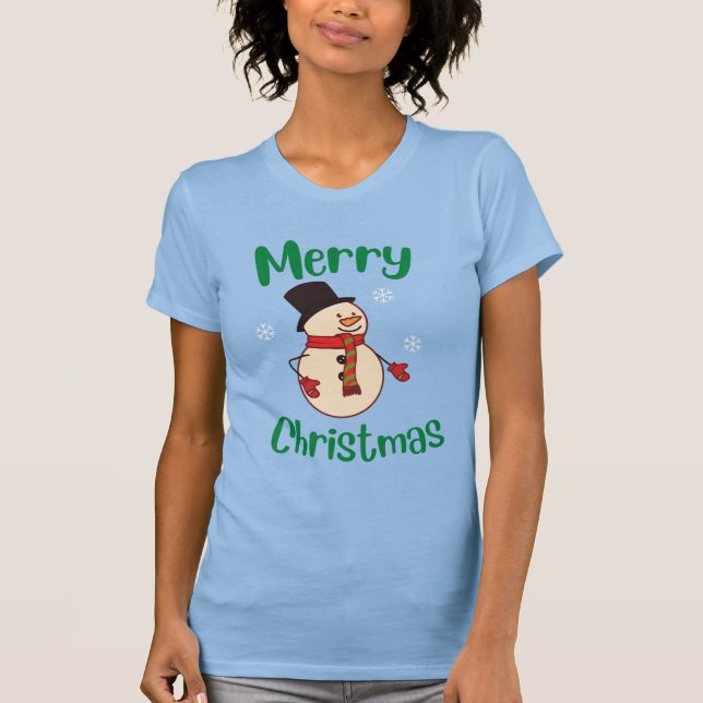 Frohe Weihnachten Snowman T - Shirt (Vorderseite)