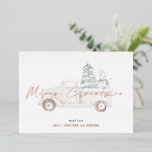 Frohe Weihnachten Snowman Truck Overlay Real Folien Feiertagskarte<br><div class="desc">Frohe Weihnachten Snowman Truck Overlay. Die Eleganz echter Folie für frohe Weihnachten in Silber,  Gold oder Rose Gold in einem eleganten Set-Skript,  mit einem Schneemann und Weihnachtsbaum auf einem weißen Truck getönt im Hintergrund. Personalisieren Sie sich einfach mit Ihren Namen,  auch in realer Folie,  und grüßen Sie unten.</div>