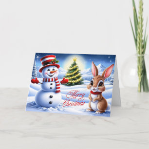 Frohe Weihnachten Snowman und Bunny